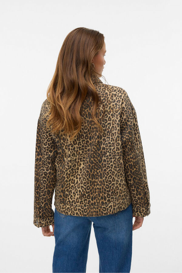 Vero Moda Cazadora estampado animal Marr&oacute;n