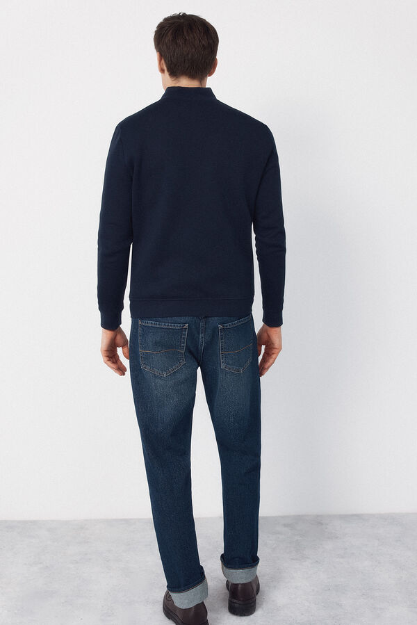 Cortefiel Combined fabric cardigan Navy