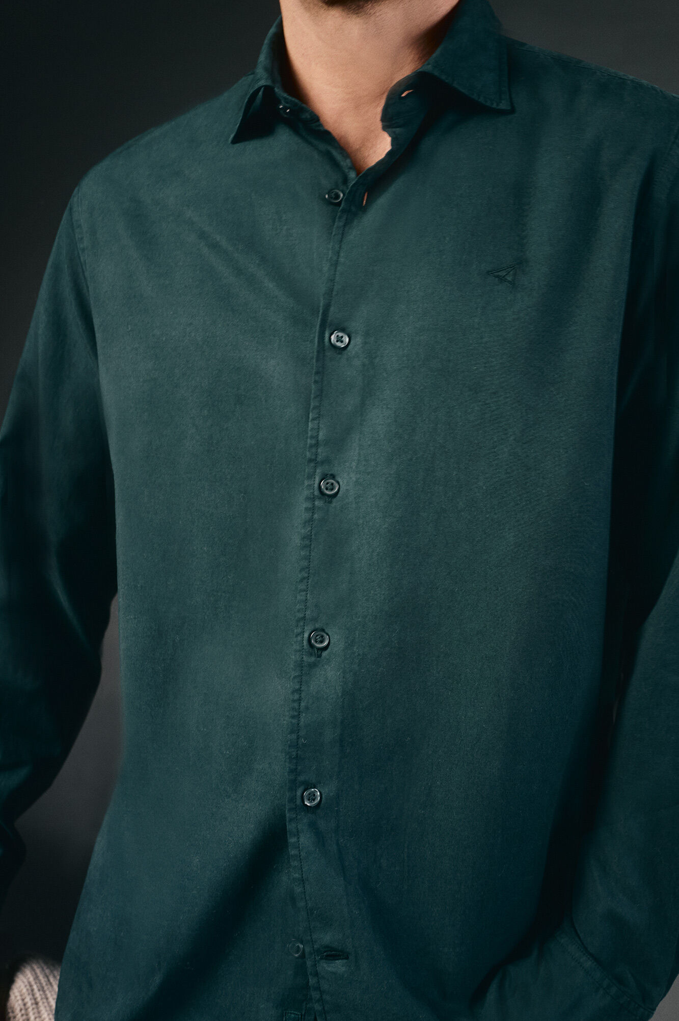 OOTO Camisa twill liso tencel algod&oacute;n