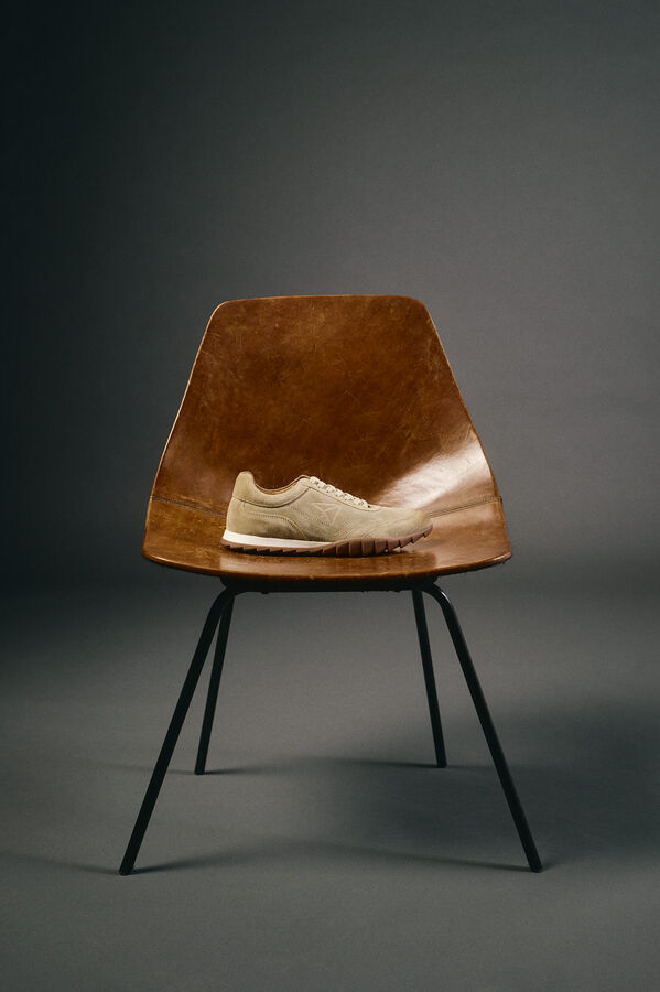 OOTO Zapatilla piel serraje Camel