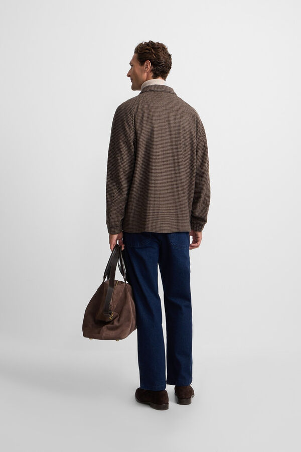 Silbon Cazadora pata de gallo Marr&oacute;n