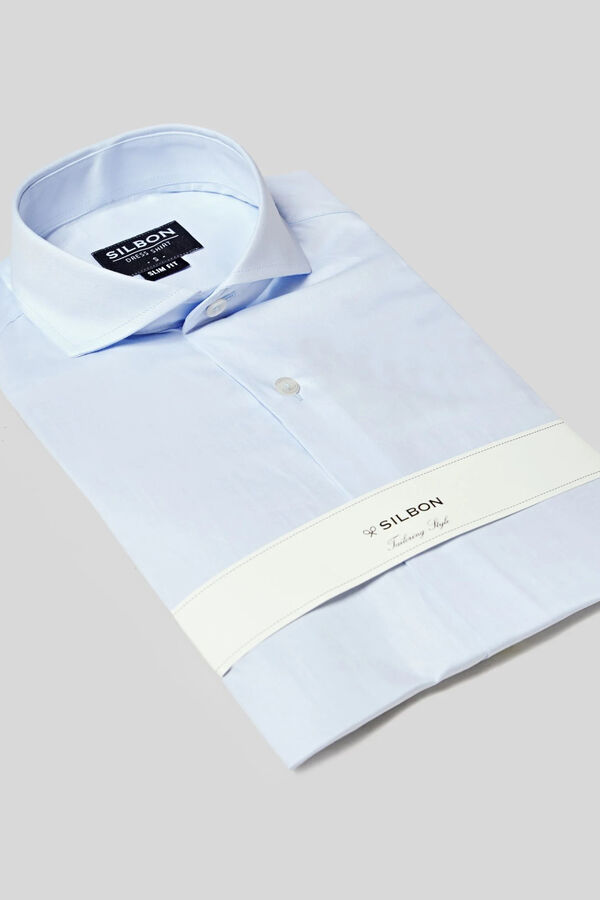 Silbon Single-cuff dress shirt Blue