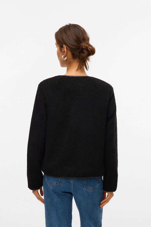 Vero Moda Chaqueta corta borrego Black