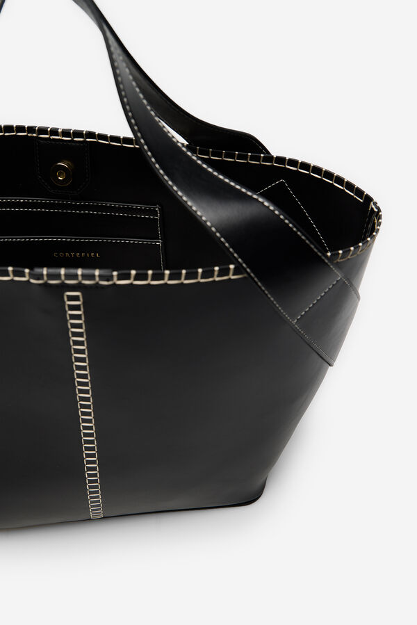 Cortefiel Capazo pespuntes Negro