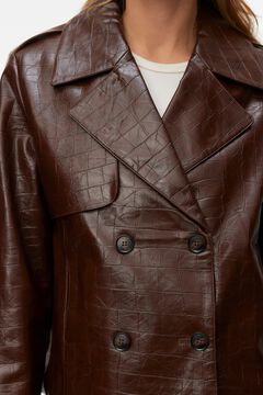 Vero Moda Cazadora corta efecto piel cocodrilo