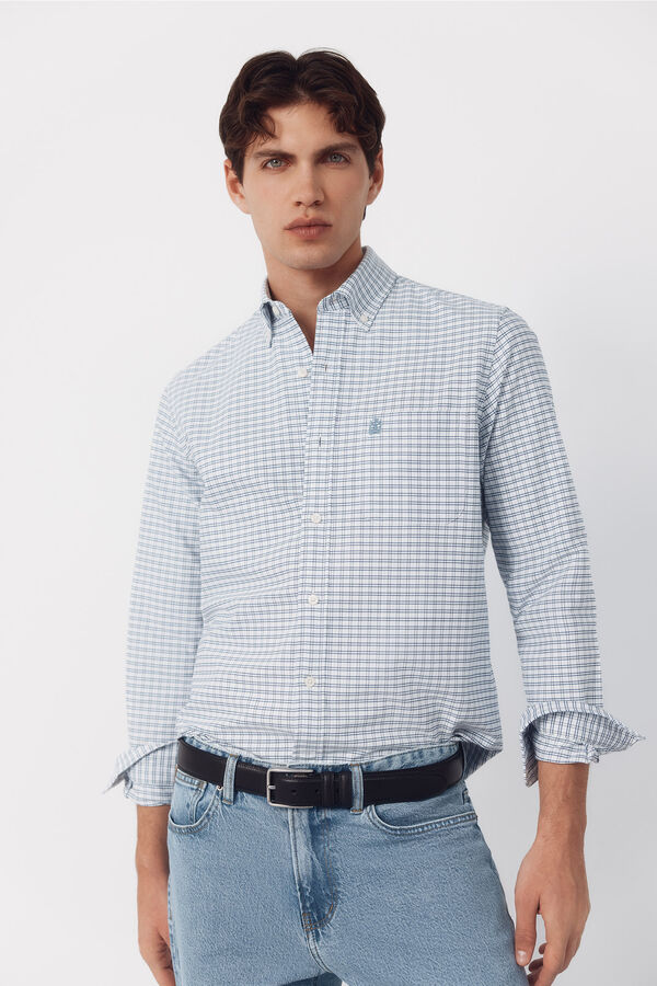Cortefiel Camisa oxford cuadros Azul oscuro
