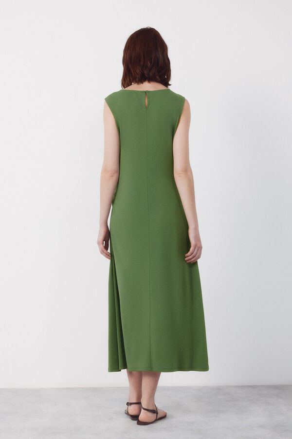 Cortefiel Vestido nudo lateral Verde