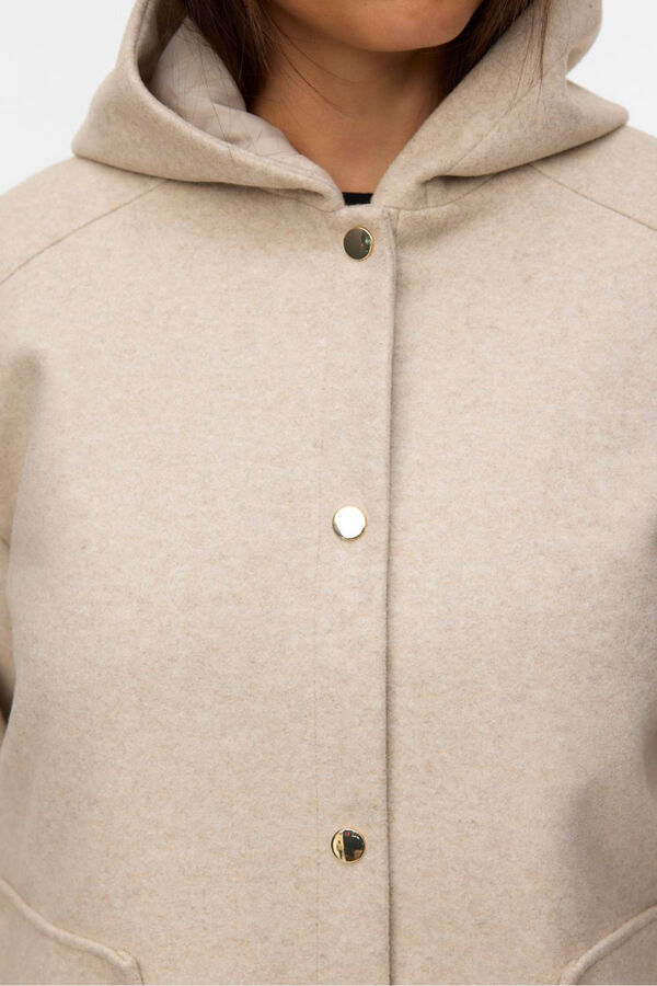 Vero Moda Curve Abrigo corto de pa&ntilde;o talla grande Beige