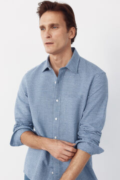 Cortefiel Camisa lino algod&oacute;n cuadros