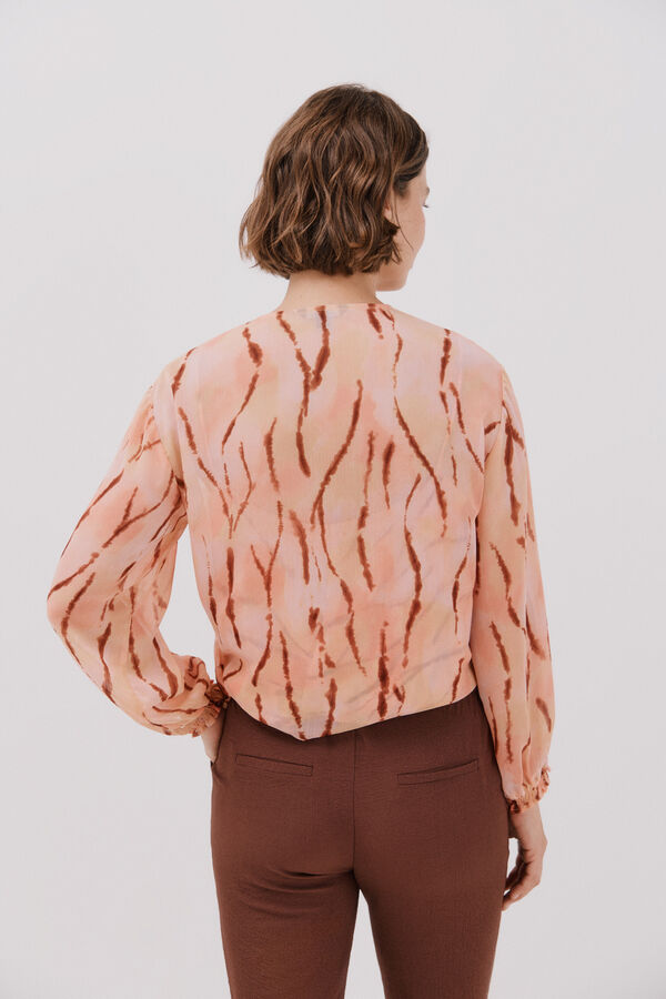 Cortefiel Blusa escote pico Multicolor