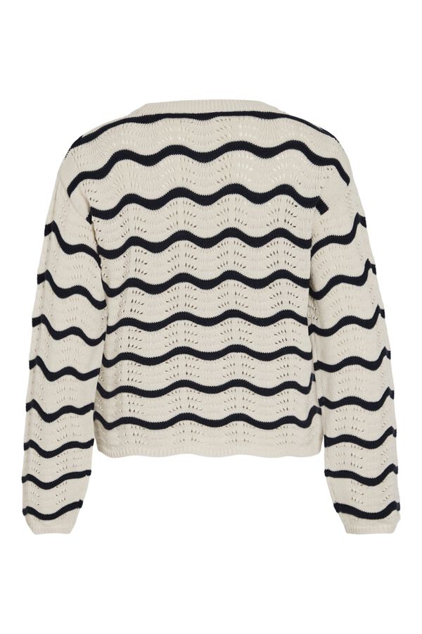 Vila Jersey punto pointelle de algod&oacute;n org&aacute;nico Estampado azul