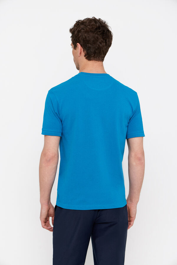 Cortefiel T-shirt básica piqué Azul