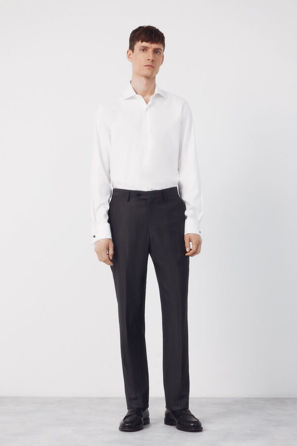 Cortefiel Pantal&oacute;n traje estructura Serie XXI Gris oscuro