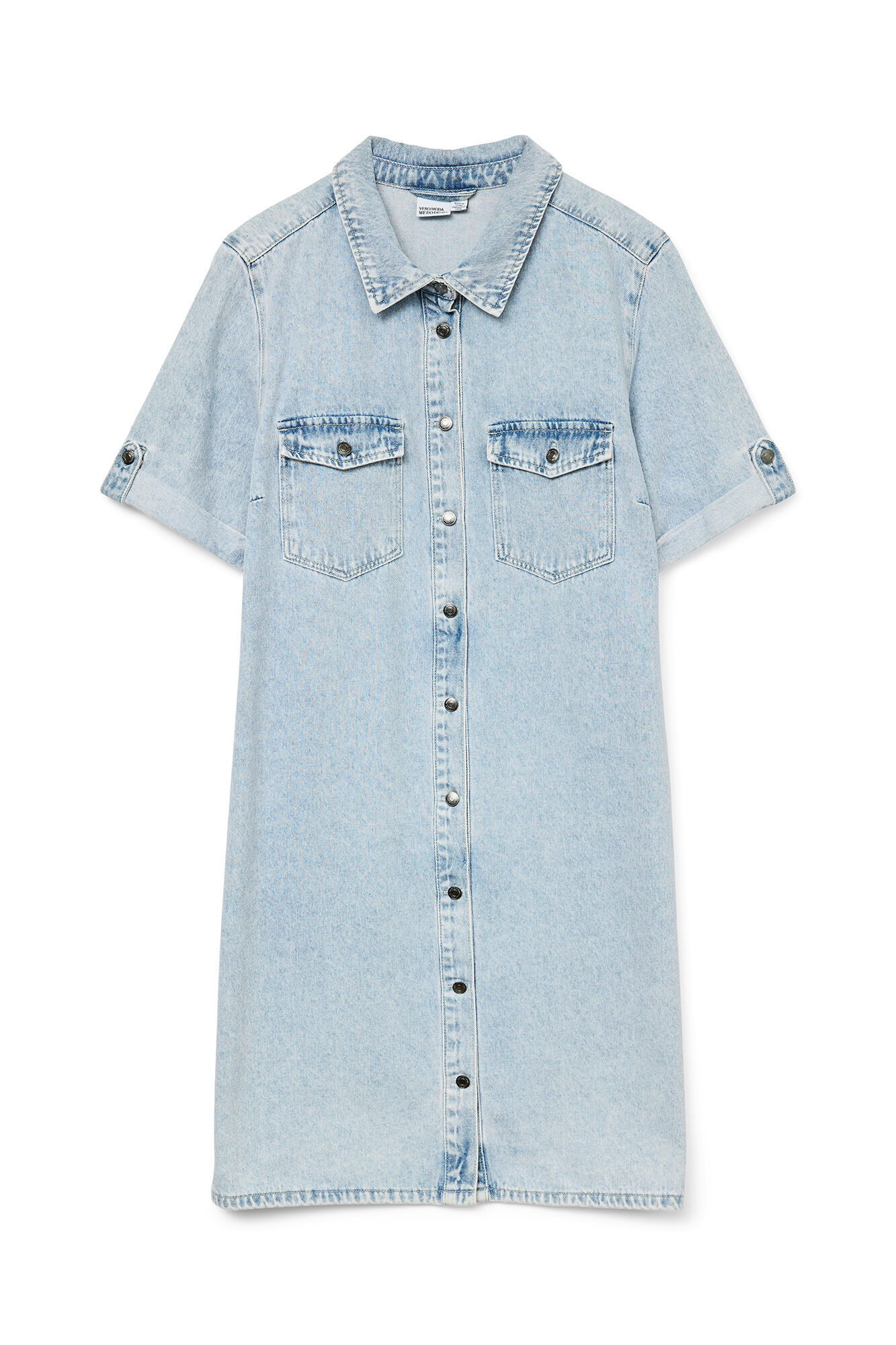 Vero Moda Vestido corto de manga corta denim