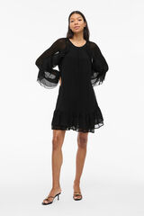 Vila Vestido curto com babados Preto