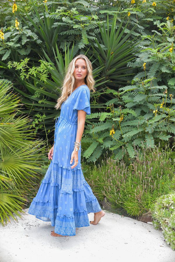 Jaase Vestido comprido fluido Azul