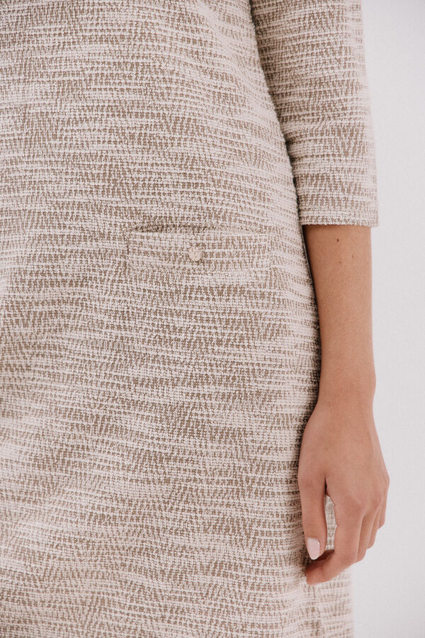 Cortefiel Vestido corto tweed Beige