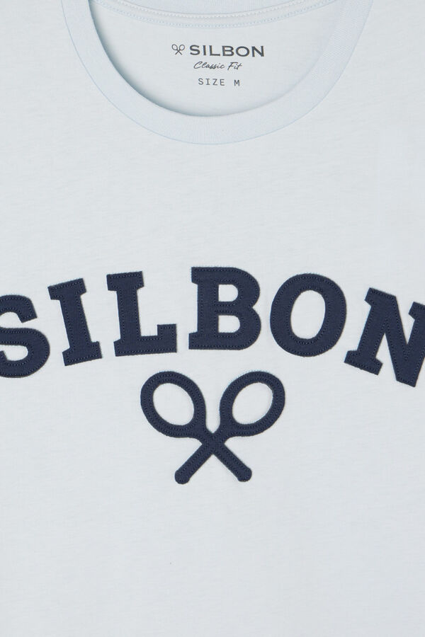 Silbon Camiseta raqueta media Azul