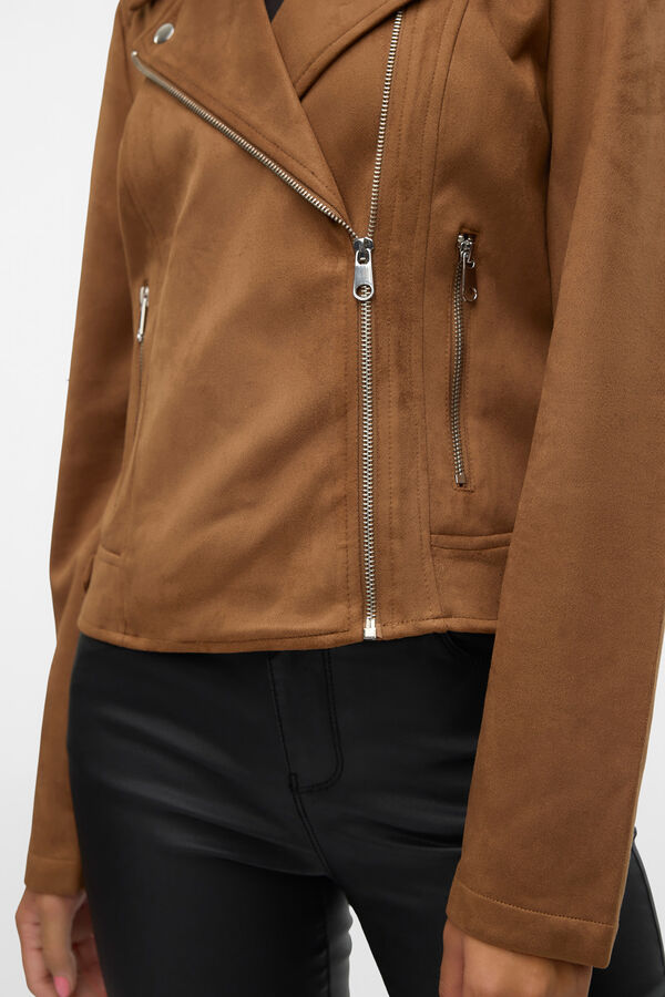 Vero Moda Cazadora de ante con tachuelas Marr&oacute;n
