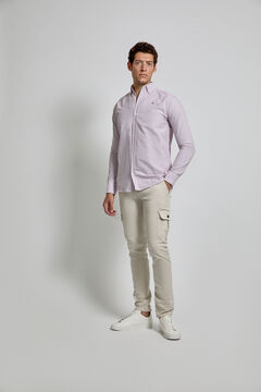 Street Monkey Camisa Oxford rayas con logo