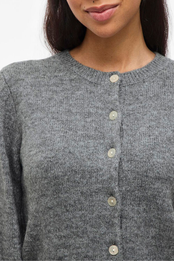 Vila C&aacute;rdigan de punto abotonado Gris