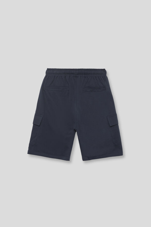 Street Monkey Bermuda cargo jersey-knit Navy