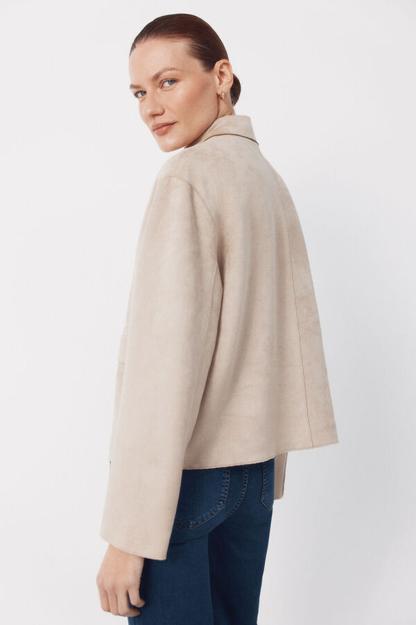 Cortefiel Chaqueta tejido efecto ante Marfil