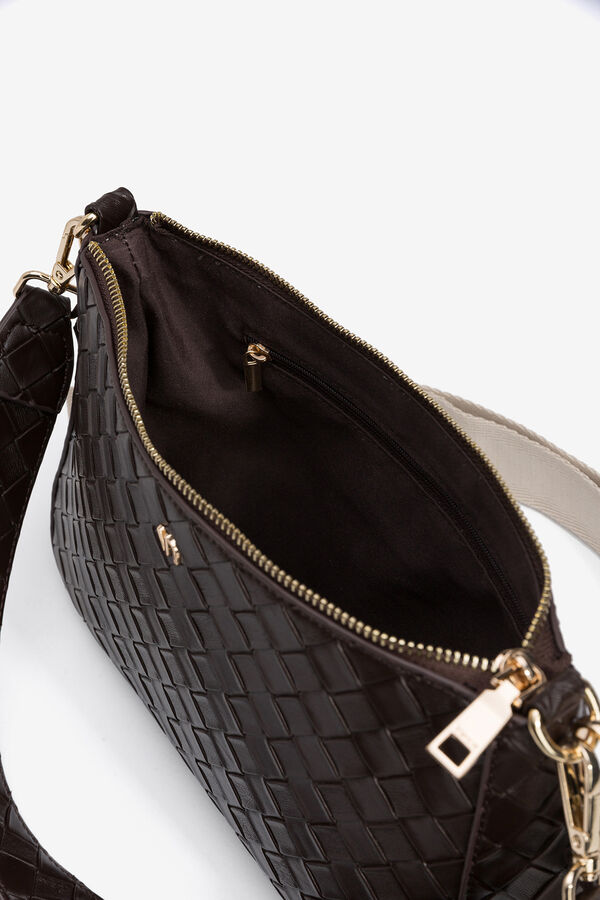 Vilanova Bolso bandolera con trama grabada Brown