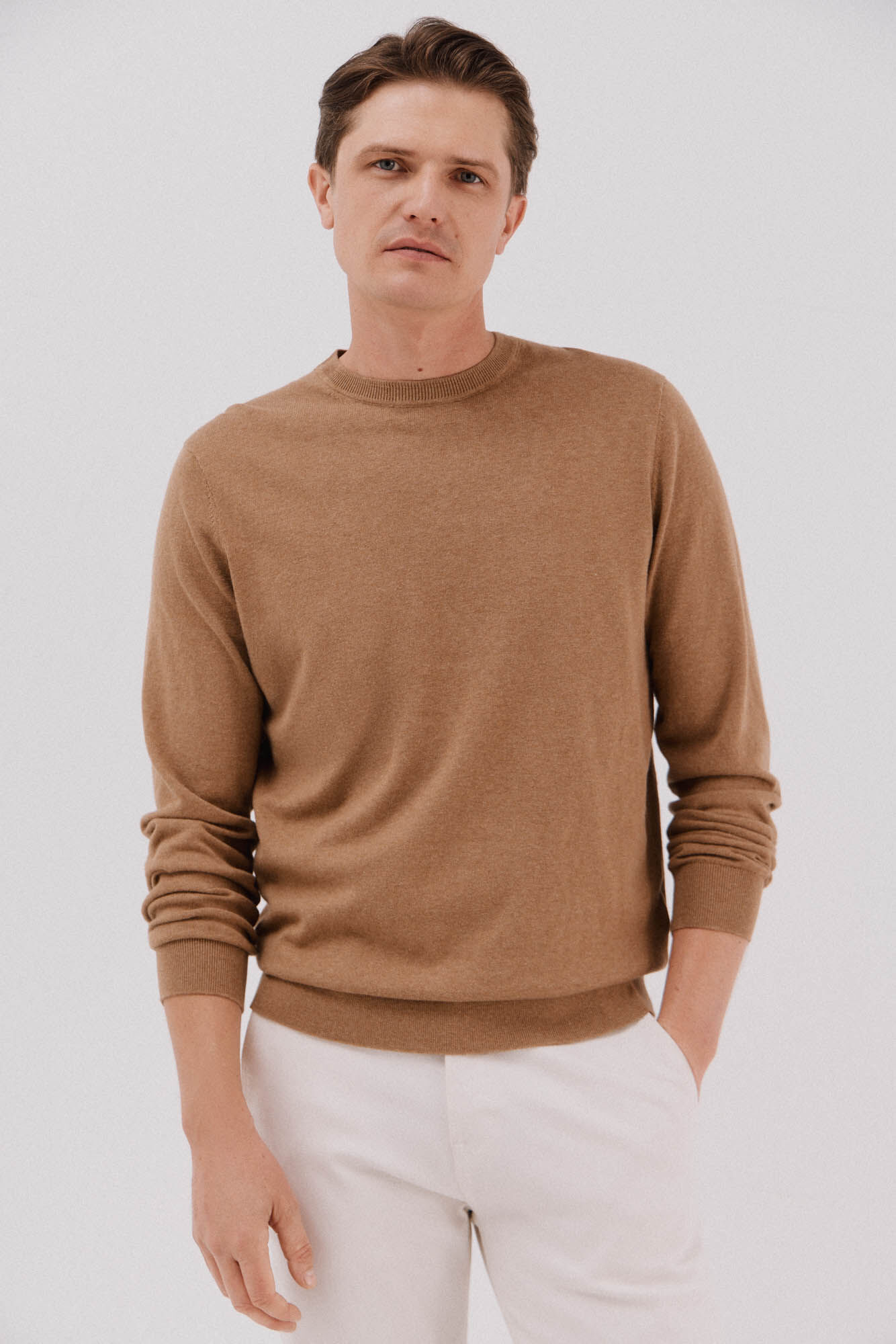 Cortefiel Jersey algod&oacute;n cashmere cuello caja