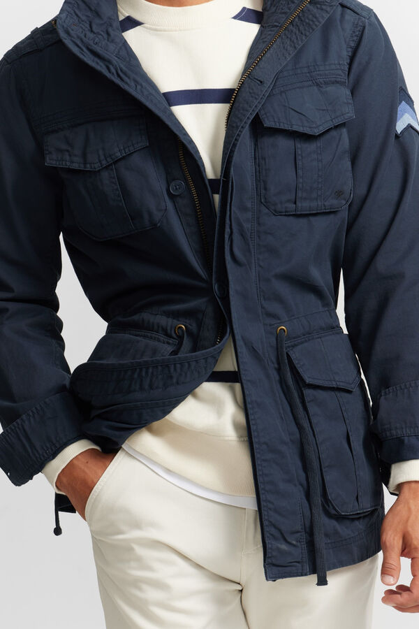 Silbon Chaqueta militar garment dye Azul marino