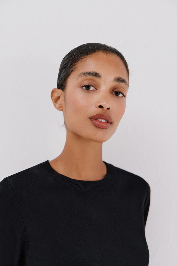 Cortefiel Jersey manga corta Negro