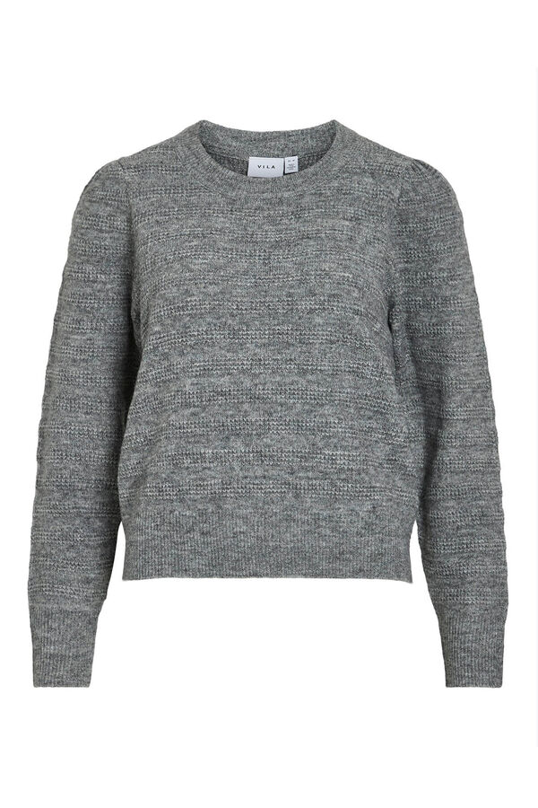 Vila Jersey-Knit jumper with wool Grey