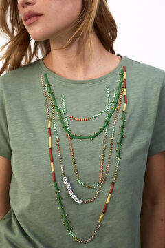 Slowlove Camiseta collar abalorios