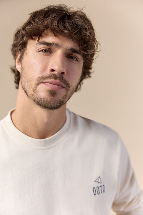 OOTO Camiseta b&aacute;sica manga larga Beige