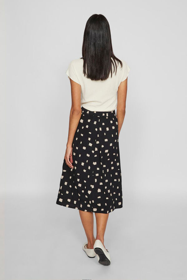 Vila Printed midi skirt Black