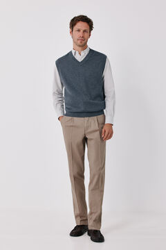 Cortefiel Chaleco punto algod&oacute;n cashmere cuello pico
