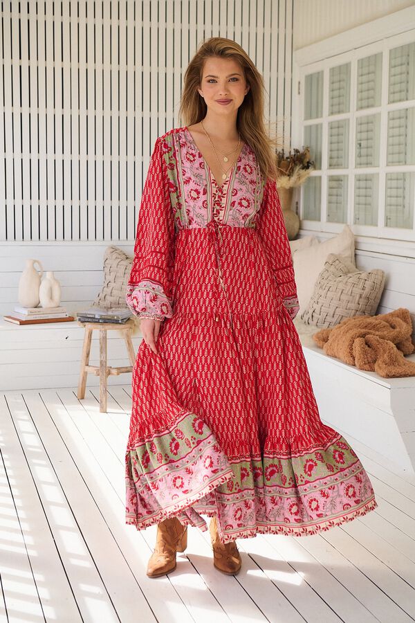 Jaase Vestido comprido Teresa Vermelho