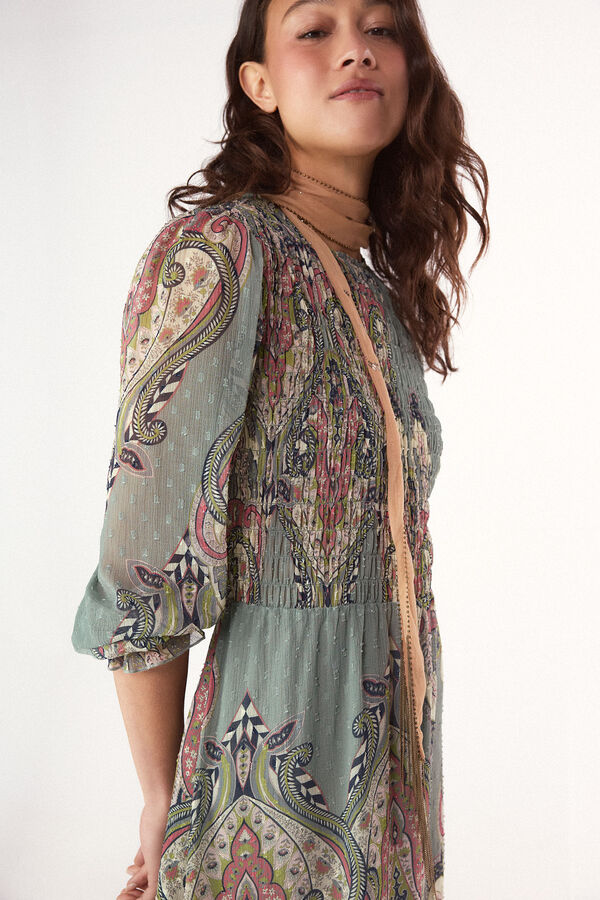 Slowlove Vestido estampado gomas Estampado azul