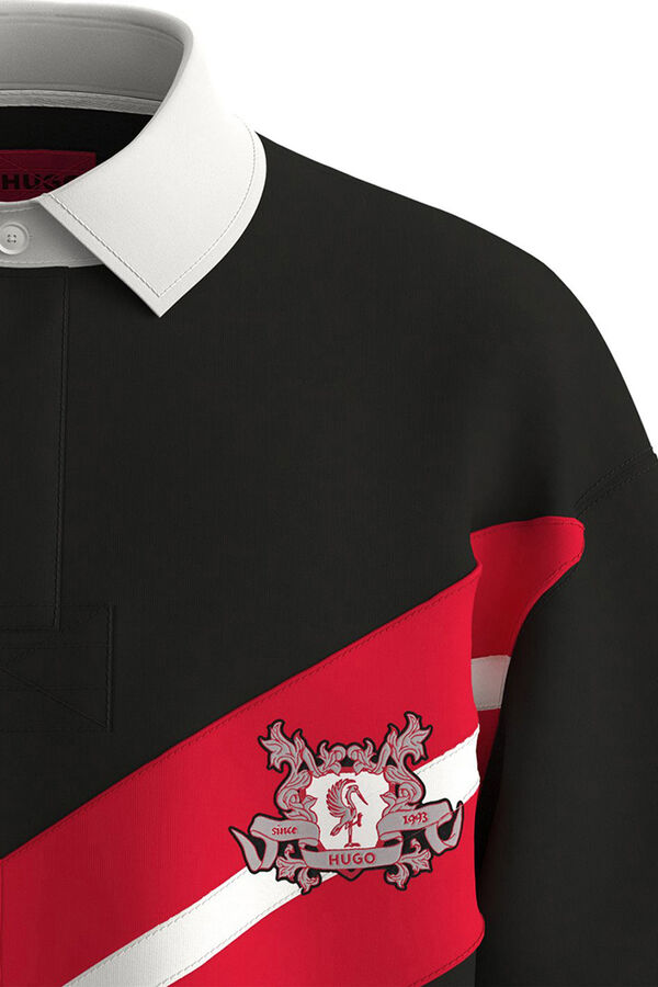HUGO Polo manga comprida Preto