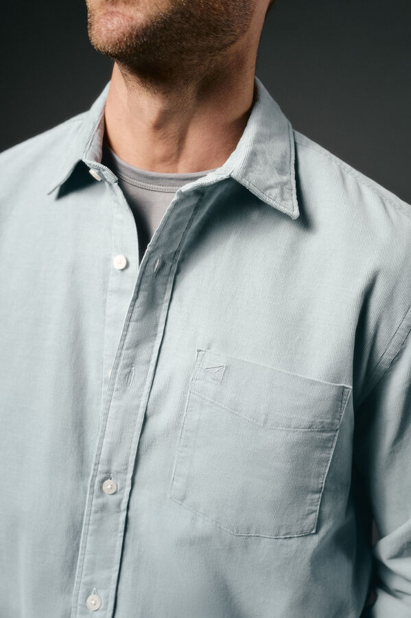 OOTO Camisa micropana lisa Azul