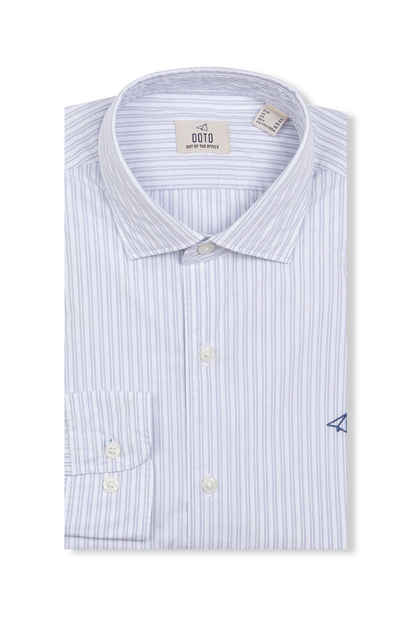 OOTO Camisa rayas popel&iacute;n Blanco
