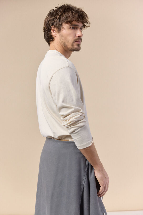 OOTO Camiseta b&aacute;sica manga larga Beige