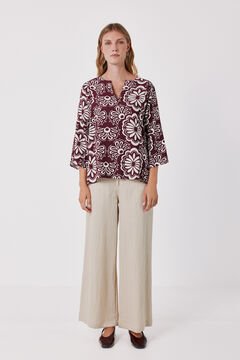 Cortefiel Blusa estampada t&uacute;nica amplia