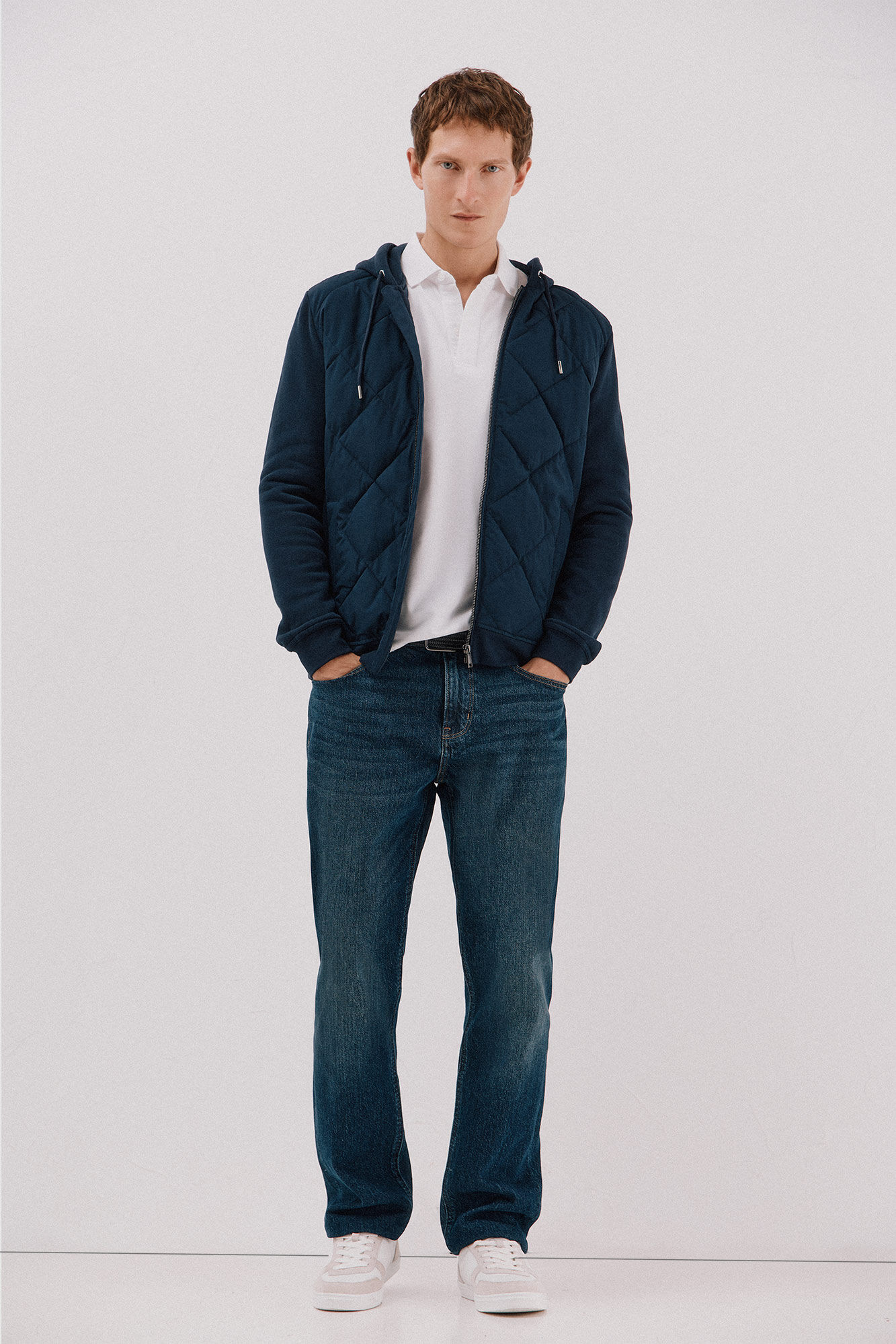 Cortefiel C&aacute;rdigan capucha tejido combinado