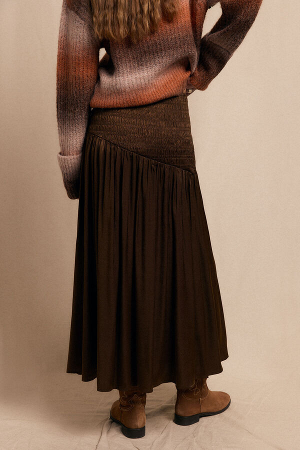 Slowlove Falda midi satinada Brown