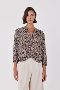 Cortefiel Blusa estampada fluida