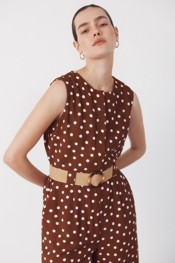 Cortefiel Macac&atilde;o com cinto Tostado