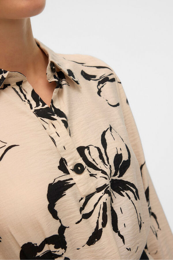 Vero Moda Flowy shirt dress  Beige