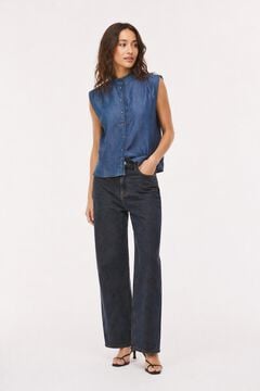 Vila Blusa sem mangas em tencel