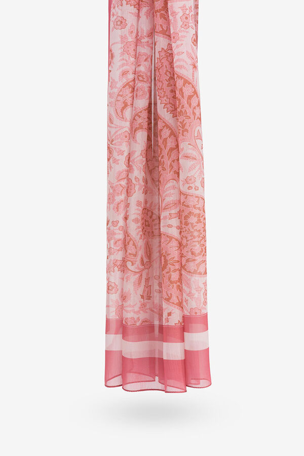 Vilanova Pa&ntilde;uelo semitransparente con estampado paisley Lila